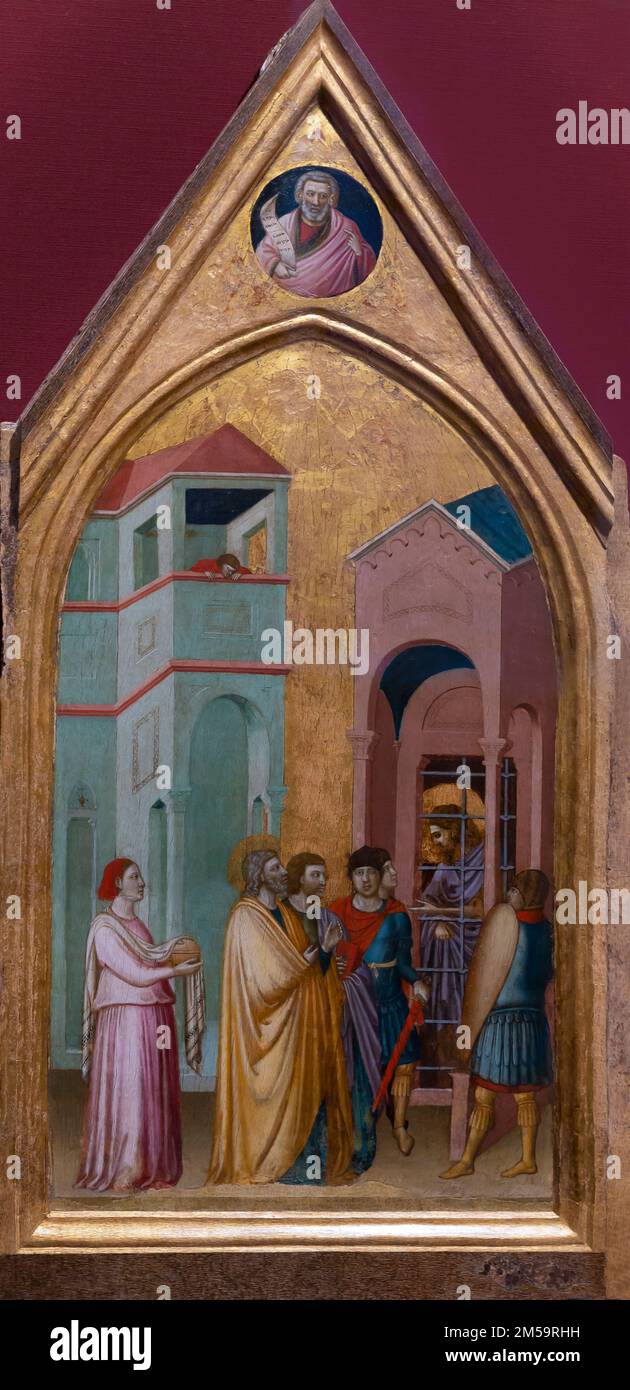 Saint Jean-Baptiste en prison, Giotto, vers 1330-1335, Gemaldegalerie Alte Meister, Dresde, Allemagne, Europe Banque D'Images Saint Jean-Baptiste en prison, Giotto, vers 1330-1335, Gemaldegalerie Alte Meister, Dresde, Allemagne, Europe Banque D'Images