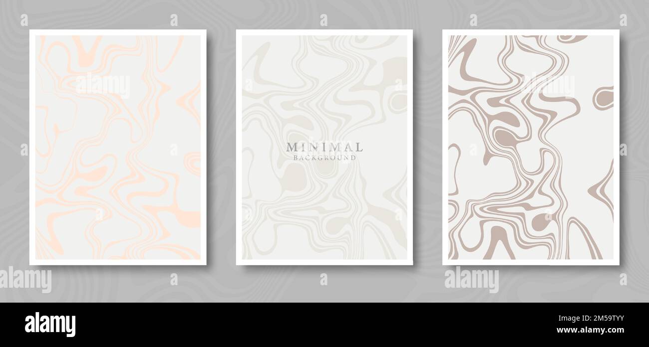 Ensemble de couverture moderne. Motif de lignes ondulées abstrait.Collection créative pour l'arrière-plan professionnel, modèle de brochure, brochure, prospectus. Illustration de Vecteur