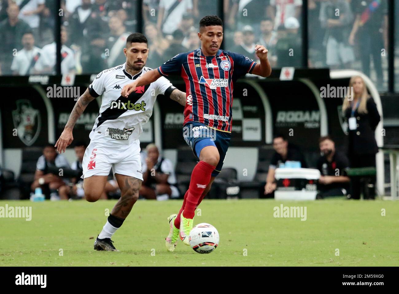 Rio de Janeiro, Brésil, 15 mai 2022. Joueurs de football, pendant le jeu Vasco x Bahia pour le championnat brésilien de série B, dans le stade de São Jan Banque D'Images