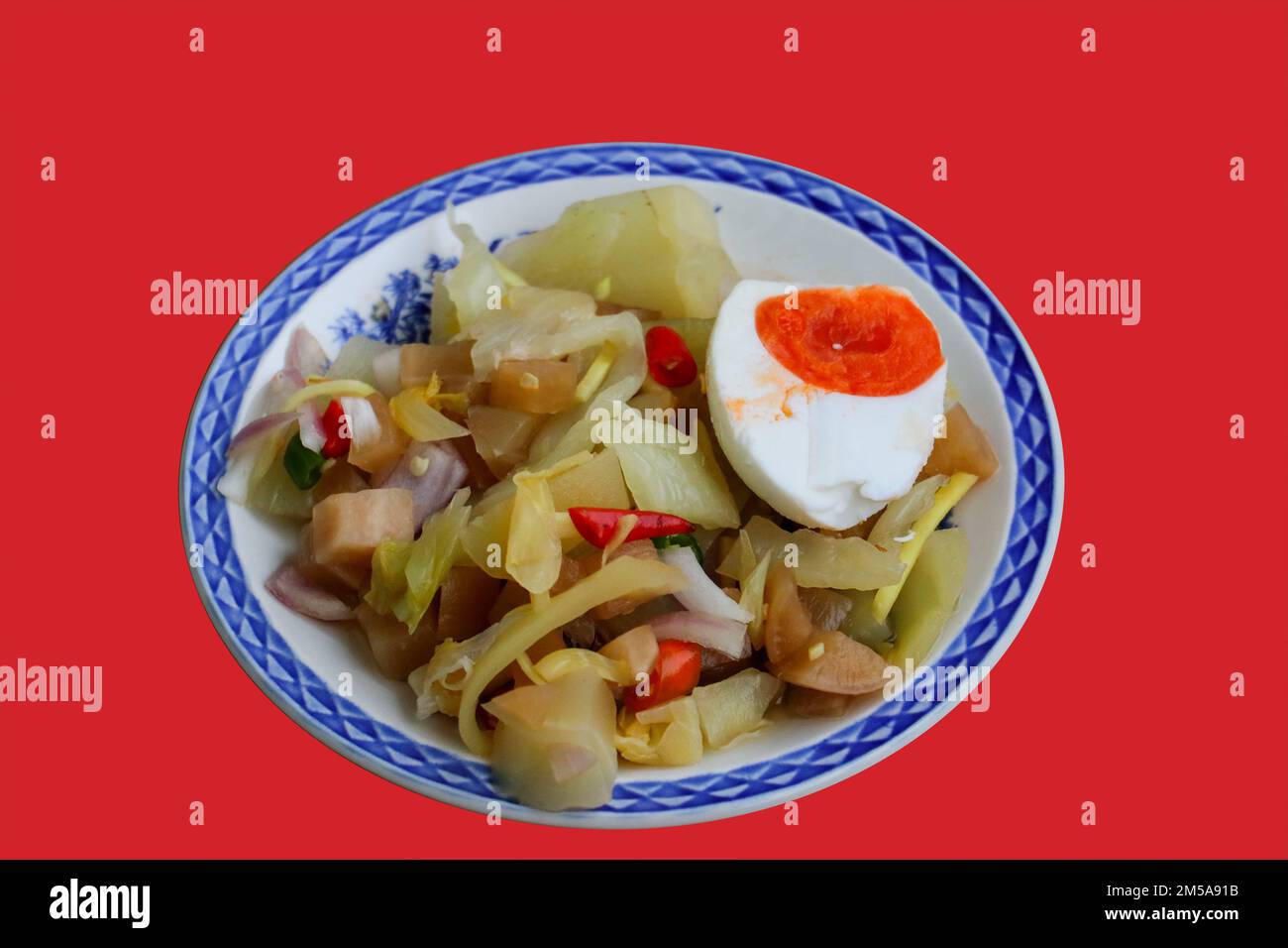 Légumes chinois pickled isolés, le cours mangé avec du riz, menu populaire en Thaïlande Banque D'Images