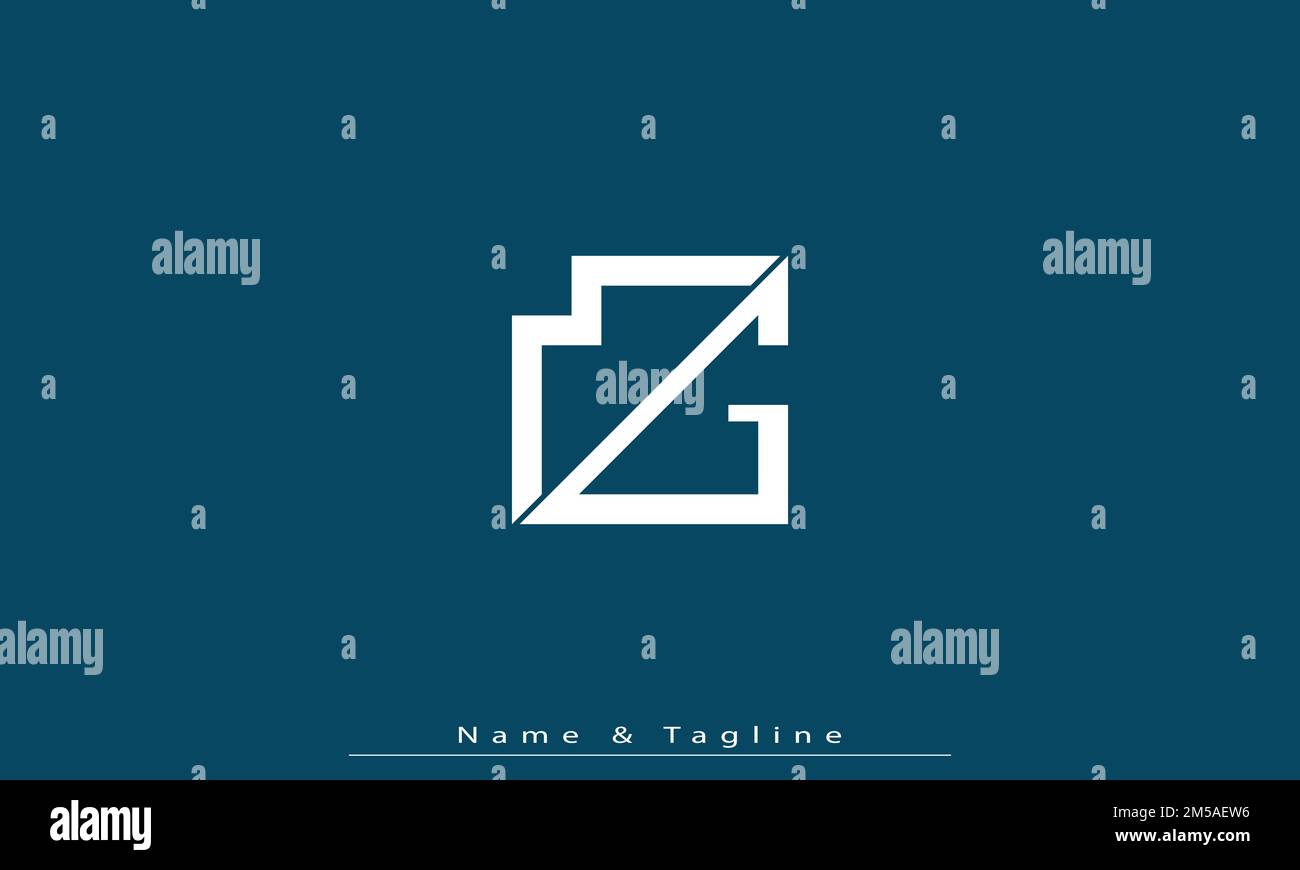 Lettres de l'alphabet initiales Monogram logo MG , GM Illustration de Vecteur
