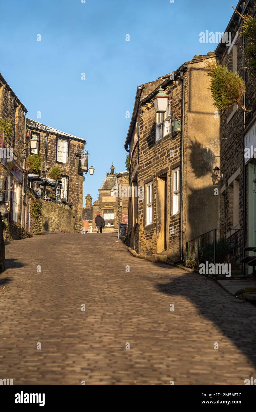 Le village de Haworth dans le Yorkshire. Banque D'Images