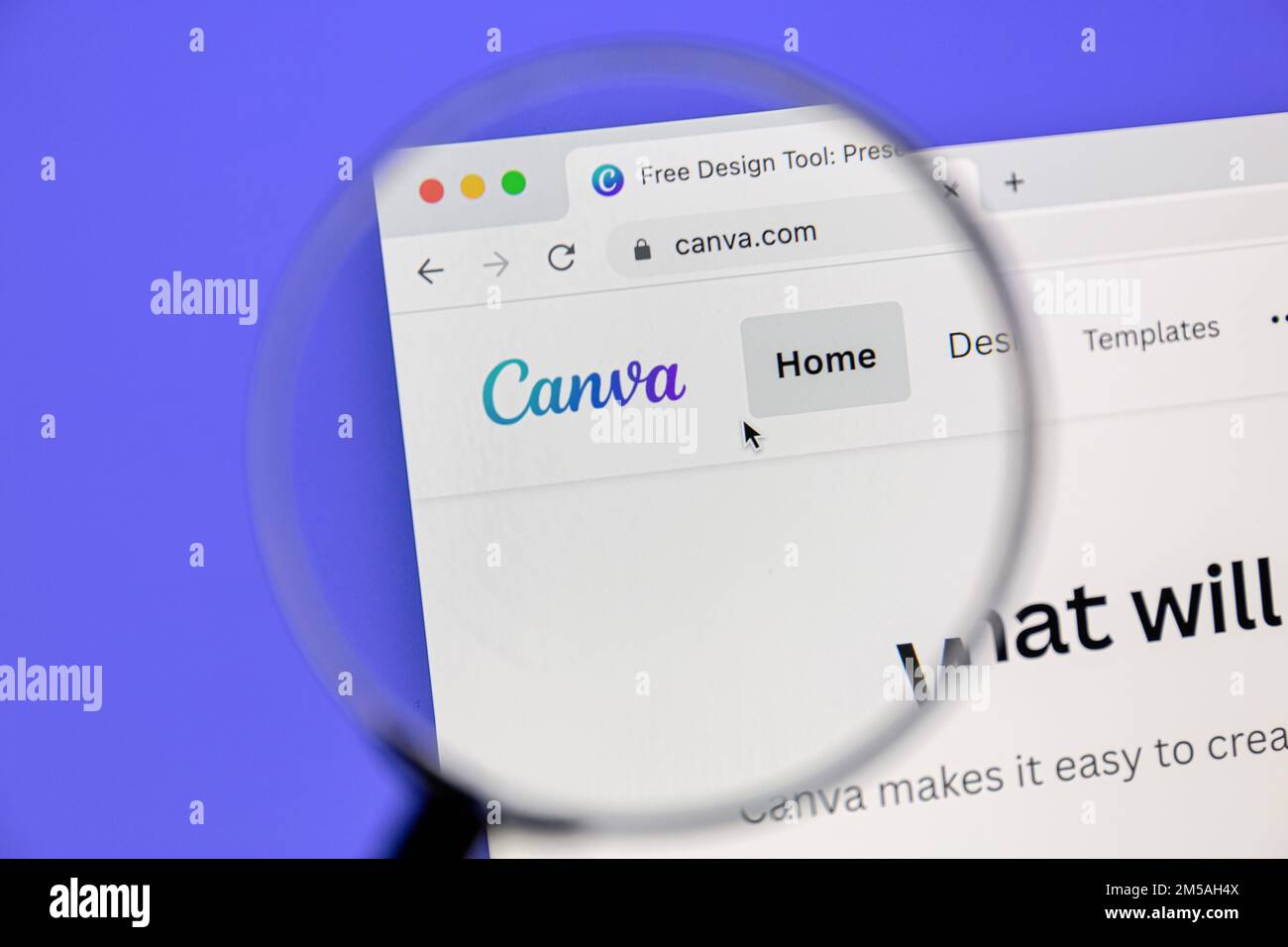 Ostersund, Suède - 20 novembre 2022 : site Web de Canva sur écran d'ordinateur. Canva est une plate-forme de conception graphique australienne. Banque D'Images