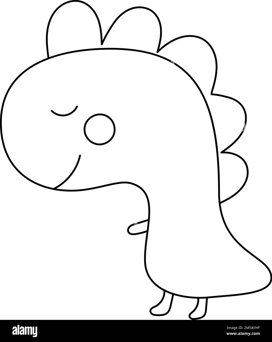 Dinosaure vectoriel dessiné à la main. Doodle croquis bébé dino isolé sur blanc. Design pour filles, garçons, enfants. Enfants illustration pour vêtements de mode Illustration de Vecteur
