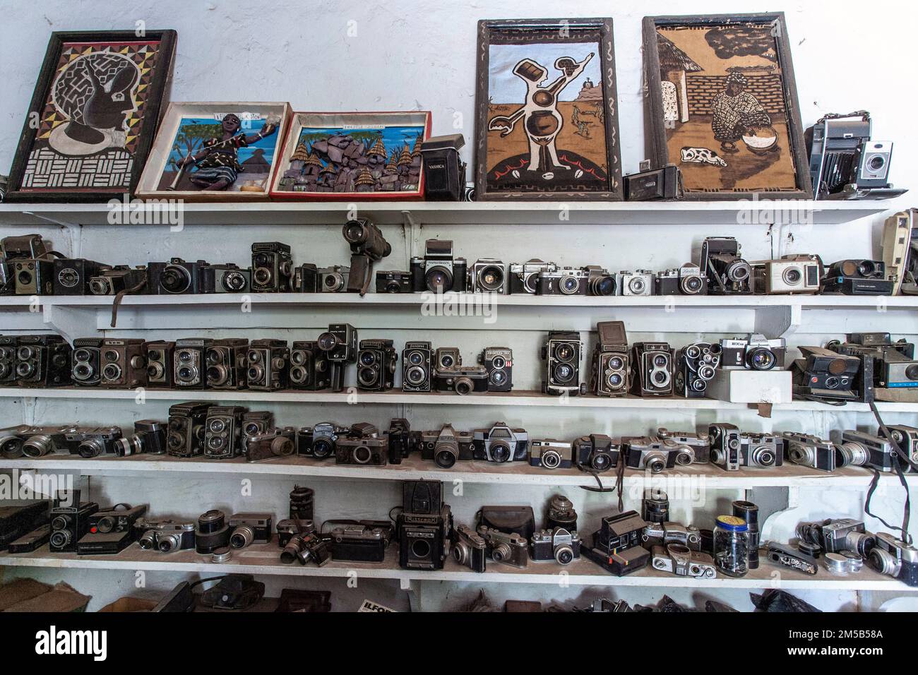 Le Studio et ses appareils photo du photographe malien Malick Sidibé de famos à Bamako, Mali, Afrique de l'Ouest. Banque D'Images