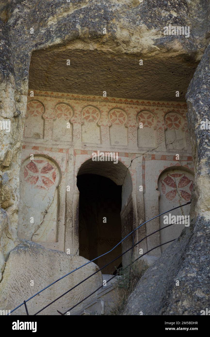 Entrée, Eglise de la Croix de Malte, Musée en plein air de Göreme, Göreme, Nevsehir, Turquie Banque D'Images