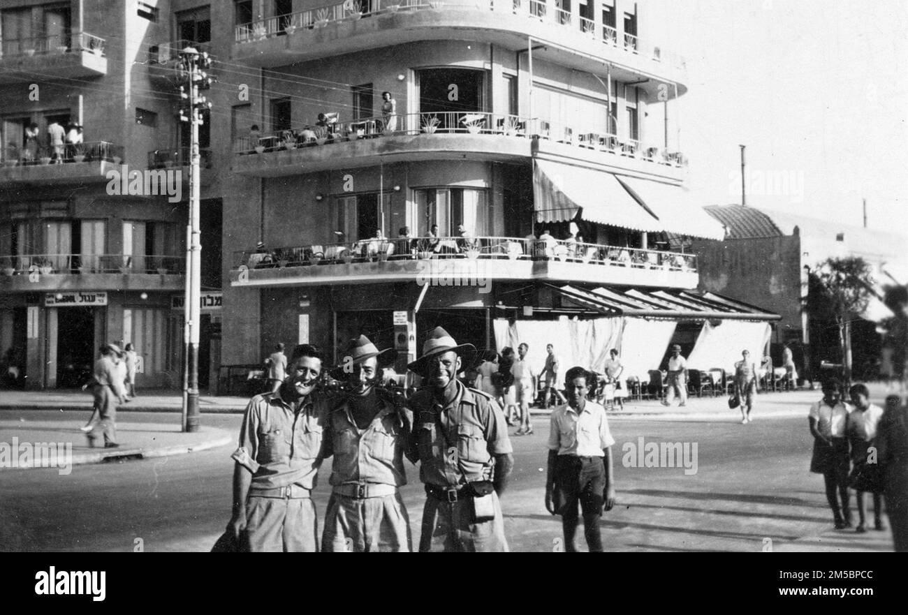 Soldats australiens à tel Aviv en 1942 Banque D'Images