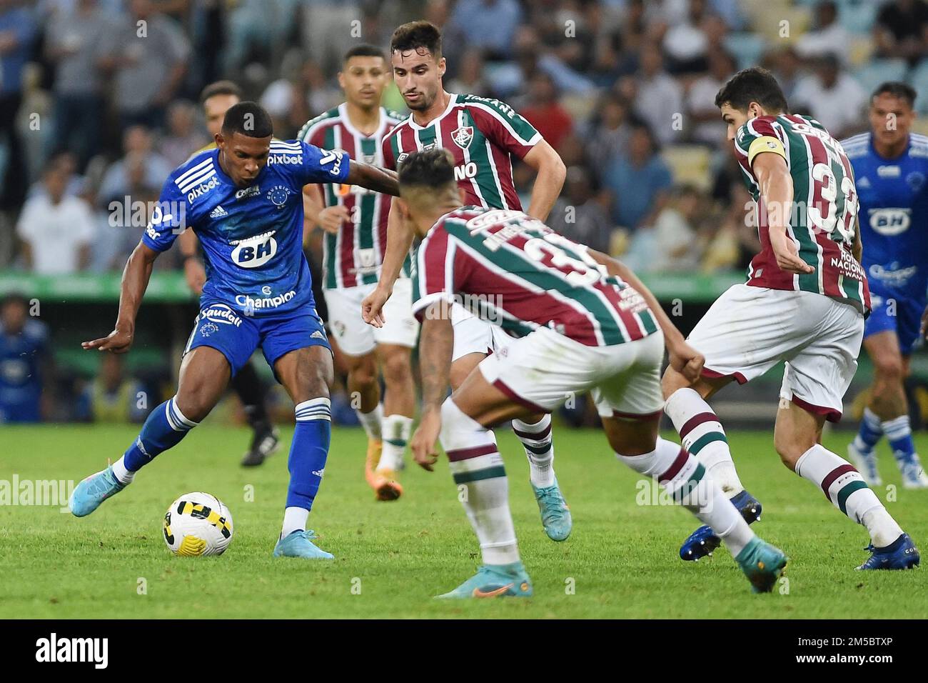 Rio de Janeiro, Brésil, 23 juin 2022. Les joueurs de football de l'équipe Cruzeiro, lors du match fluminense contre Cruzeiro pour la coupe du Brésil, à Mara Banque D'Images