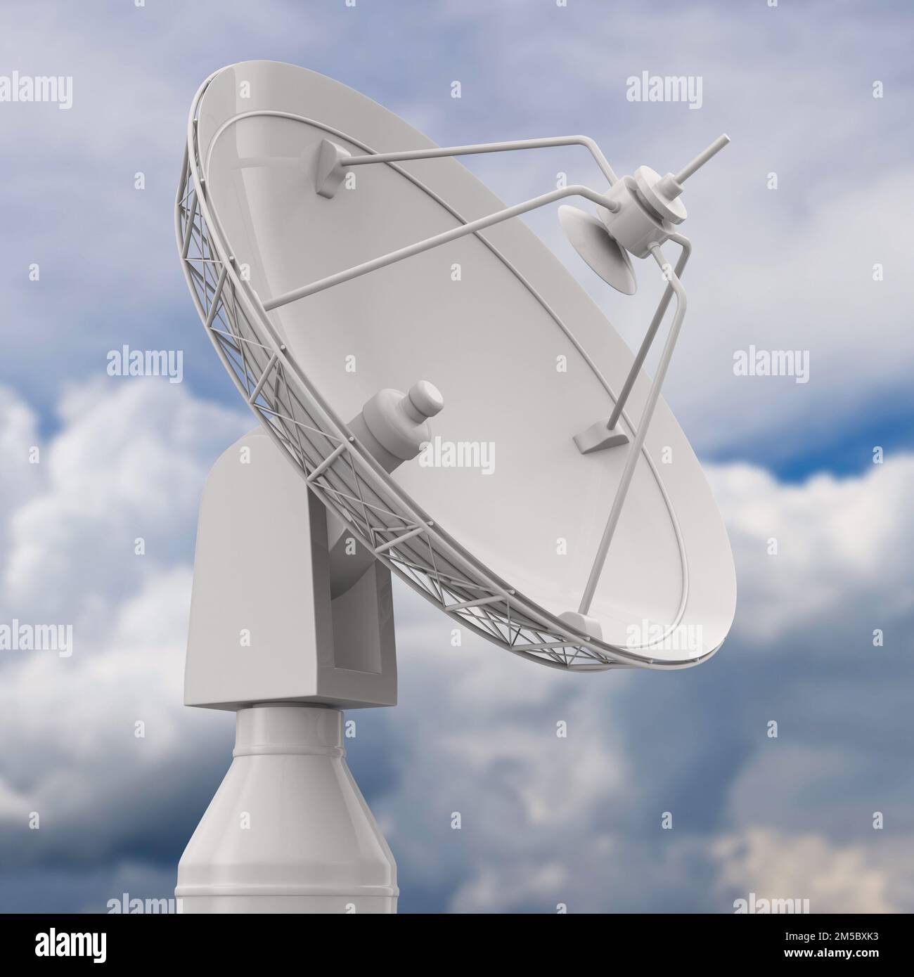 antenne parabolique sur fond de ciel. 3D illustration Banque D'Images
