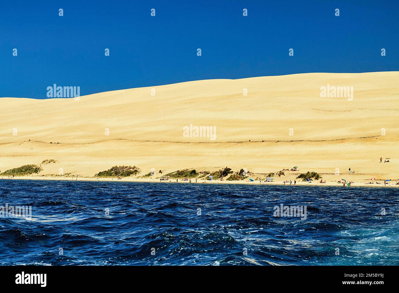 Vue de l'océan Atlantique sur Dune, Dune du Pilat, Réserve naturelle du Banc d'Arguin, bassin d'Arcachon, la teste-de-Buch, Gironde, Aquitaine, France Banque D'Images