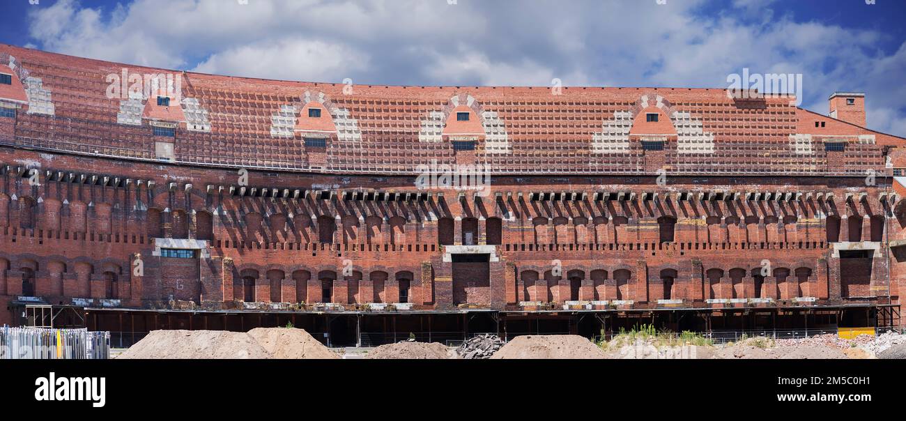 Détail de la salle des congrès dans la cour intérieure, inachevé National socialiste monumental bâtiment sur le terrain du rassemblement du Parti nazi, Nuremberg Banque D'Images