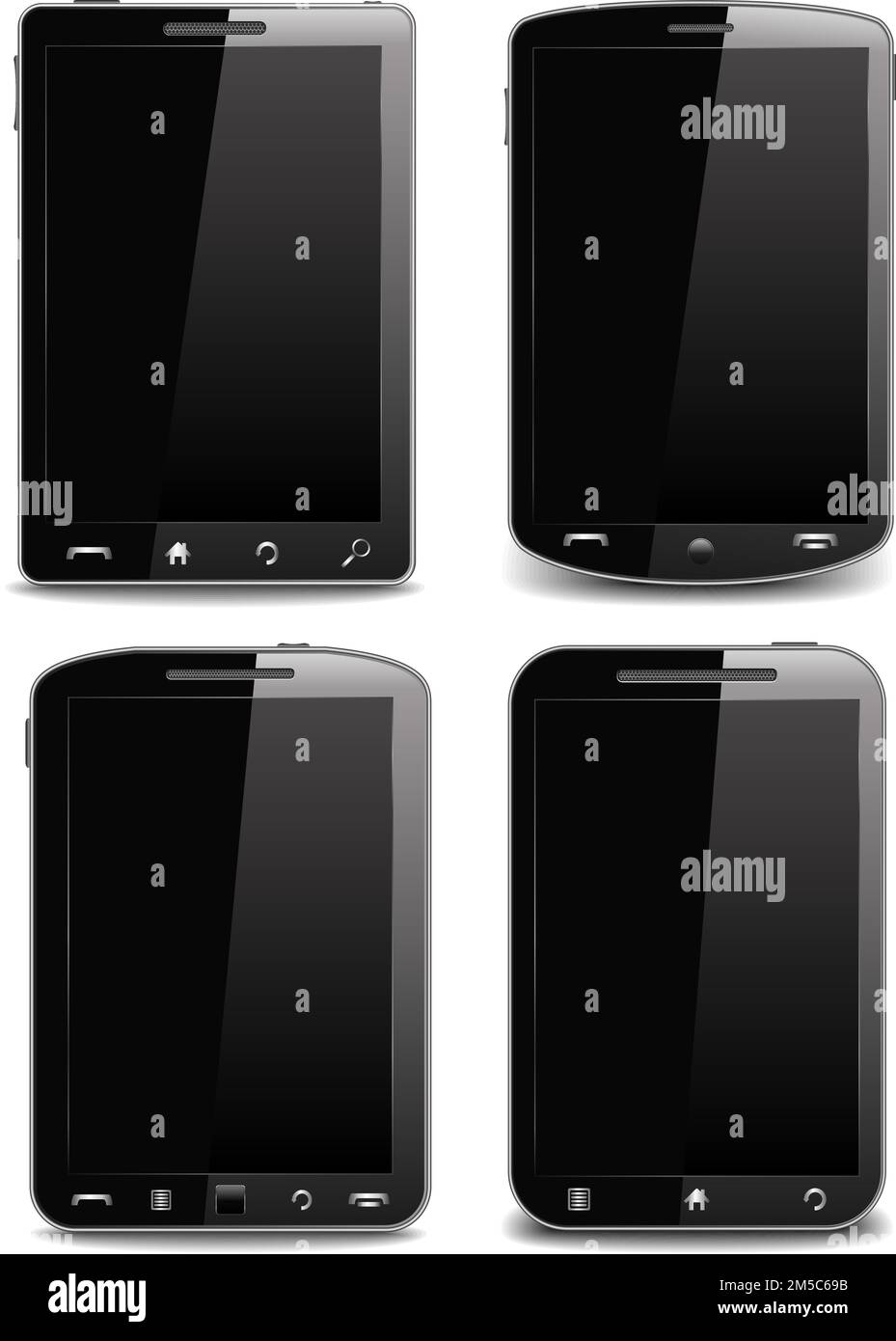 Ensemble de téléphones portables noirs, illustration Vector eps10 Illustration de Vecteur