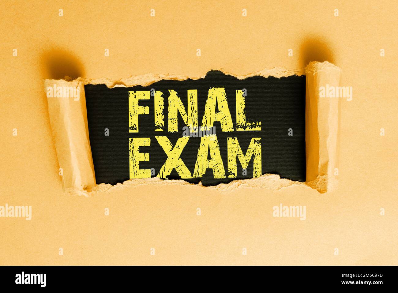 Légende conceptuelle de l'examen final. Mot pour test donné à l'étudiant à la fin d'un cours d'étude ou de formation Banque D'Images