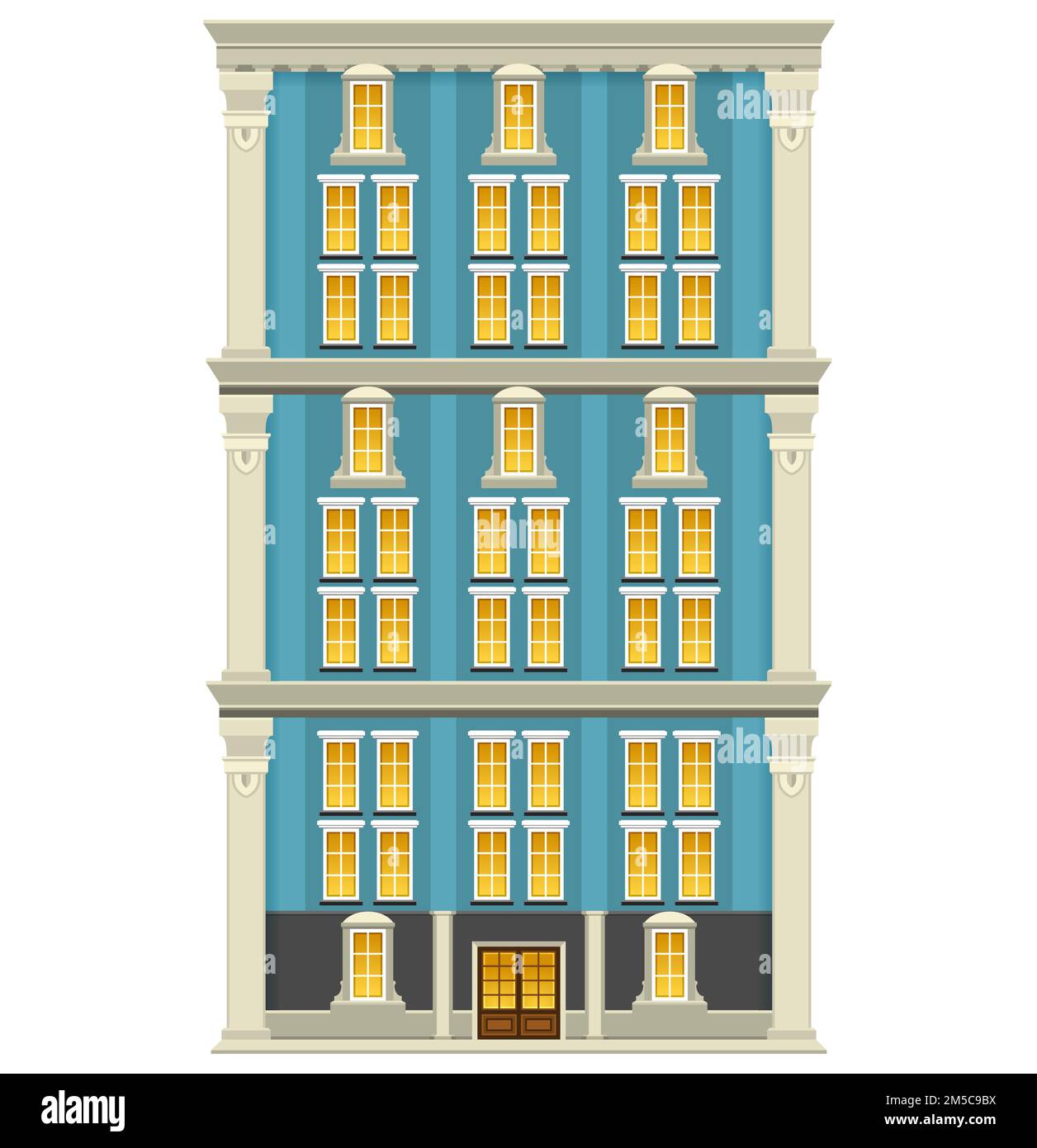 Façade de bâtiment. Illustration vectorielle eps 10. Illustration de Vecteur