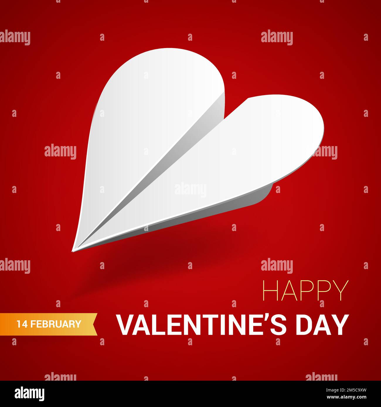 Illustration de la Saint-Valentin. Papier blanc en forme de plan de coeur. Vecteur. Illustration de Vecteur