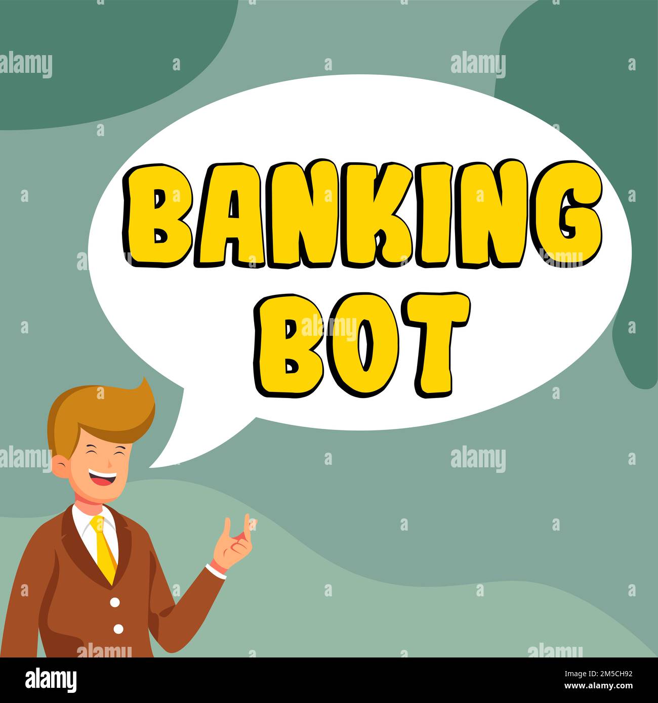 Légende conceptuelle Banking Bot. Application Business Showcase qui exécute des tâches bancaires automatisées sur Internet Banque D'Images