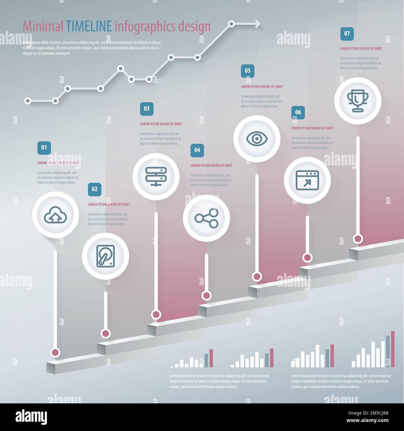 Infographie sur la chronologie. Peut être utilisé pour la mise en page du flux de travail, la bannière, le diagramme, les options de numérotation, les options d'augmentation, conception web. Modèle de conception de vecteur eps 10. Illustration de Vecteur