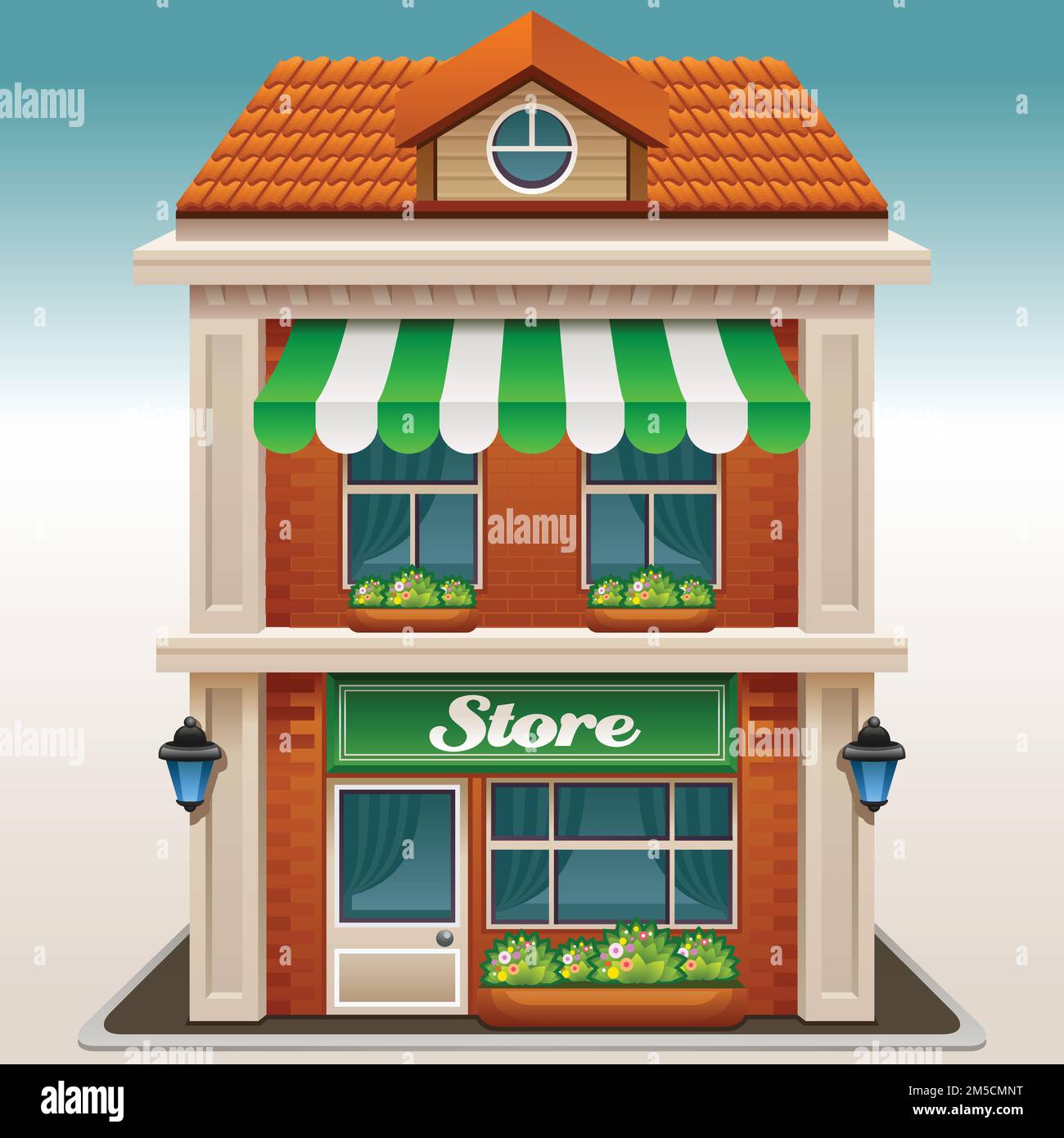 Façade de magasin coloré Banque d'images vectorielles - Alamy
