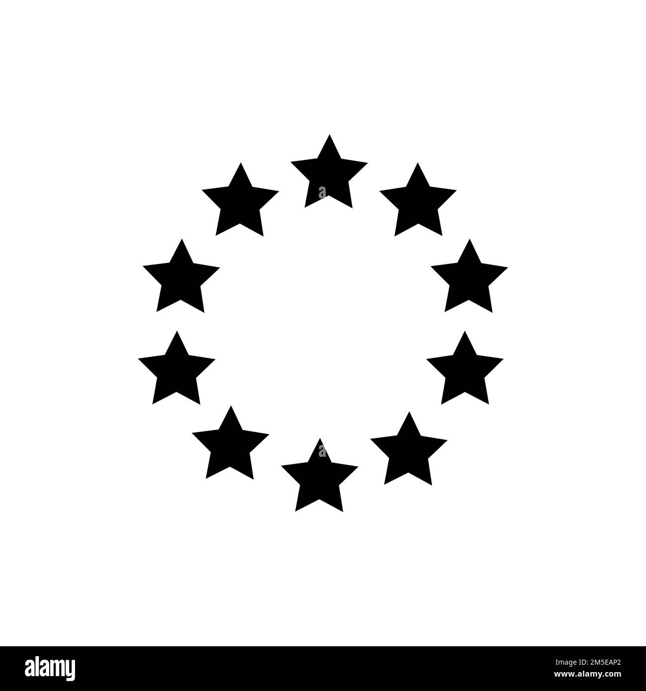 La couronne des étoiles de l'UE isolée sur fond blanc. Illustration de Vecteur