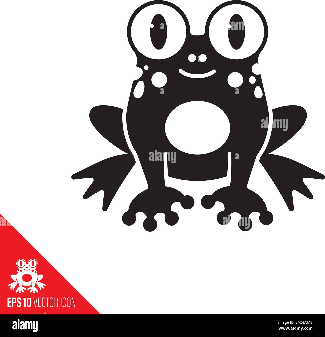 Icône de vecteur grenouille mignon de dessin animé. Symbole de caractère animal amphibien. Illustration de Vecteur