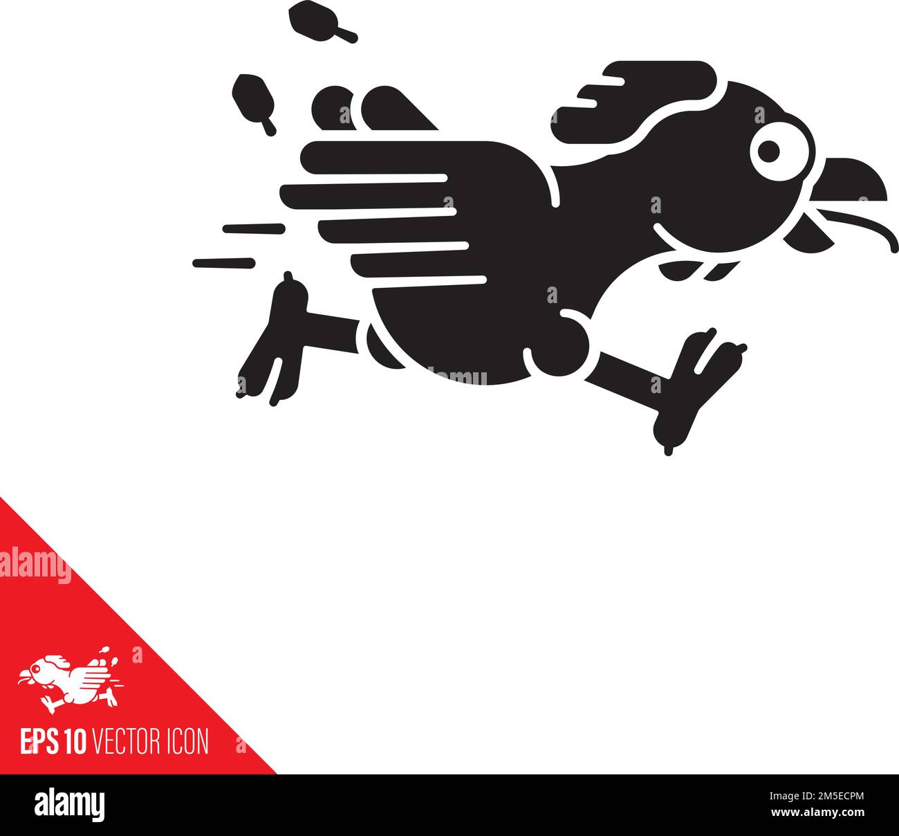 Illustration vectorielle de poulet en cours pour la Journée de la volaille le 19 mars. Symbole fugitif animal de ferme. Illustration de Vecteur