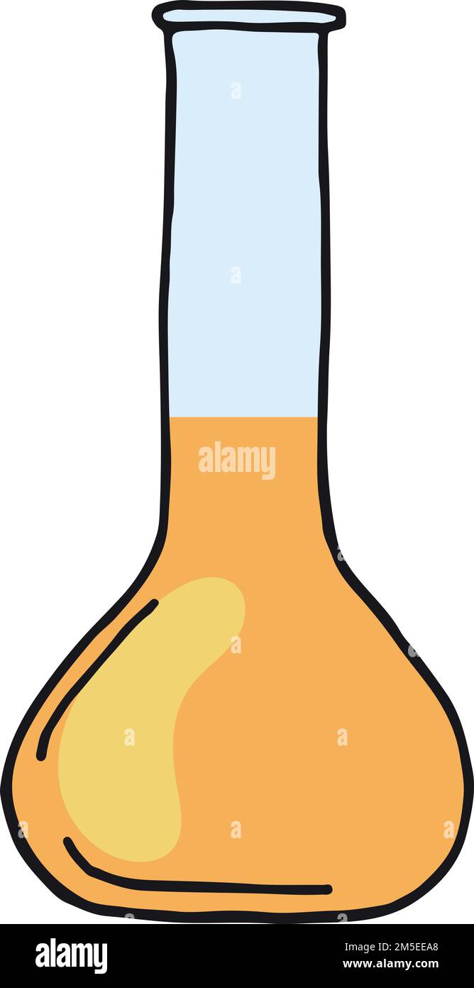 Couleur de verre liquide chimique. Équipement de laboratoire Illustration de Vecteur