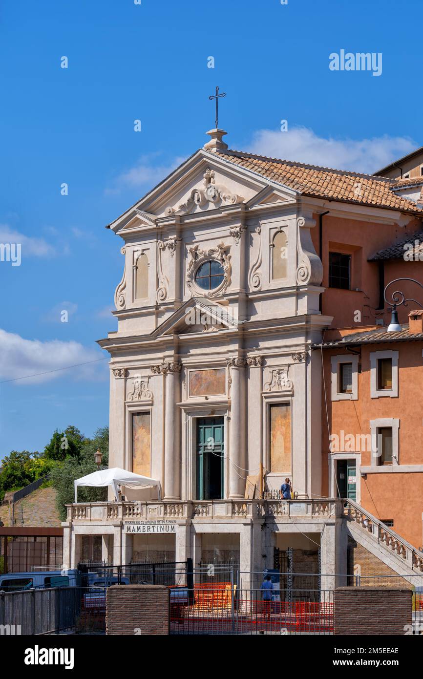 Rome, Italie, Eglise de Saint Joseph des Carpenters (San Giuseppe dei Falegnami), confrérie et église titulaire du 17th siècle dans le Forum romain. Banque D'Images