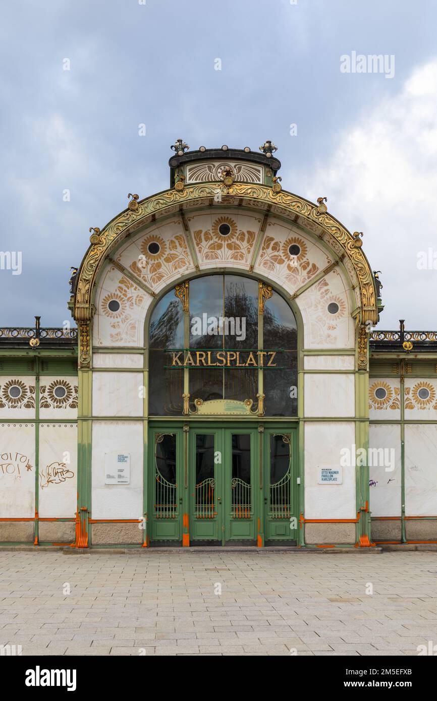 Gare de Karlsplatz Stadtbahn à Vienne, Autriche Banque D'Images