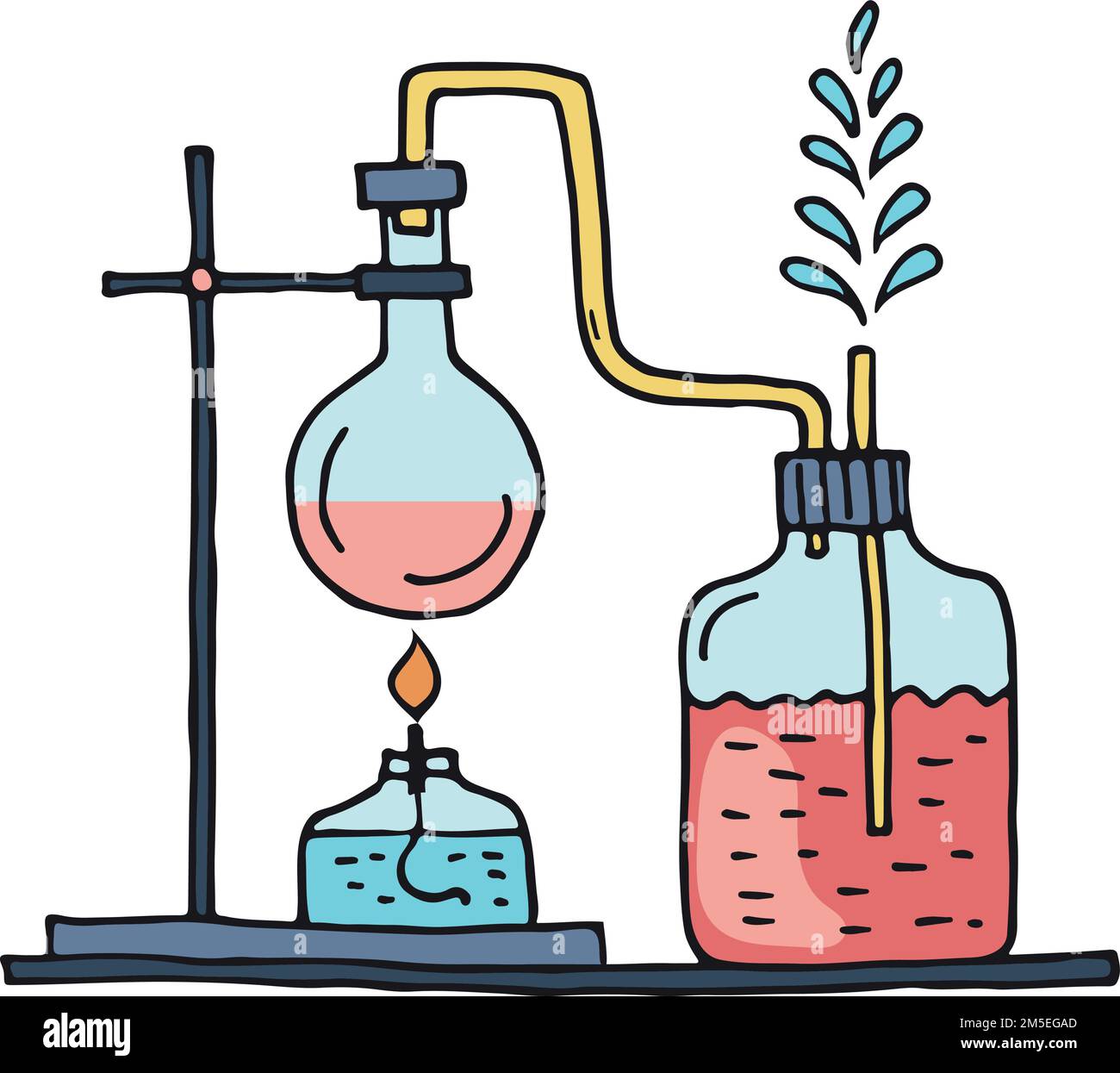 Icône d'expérimentation chimique. Test de laboratoire en verre Illustration de Vecteur