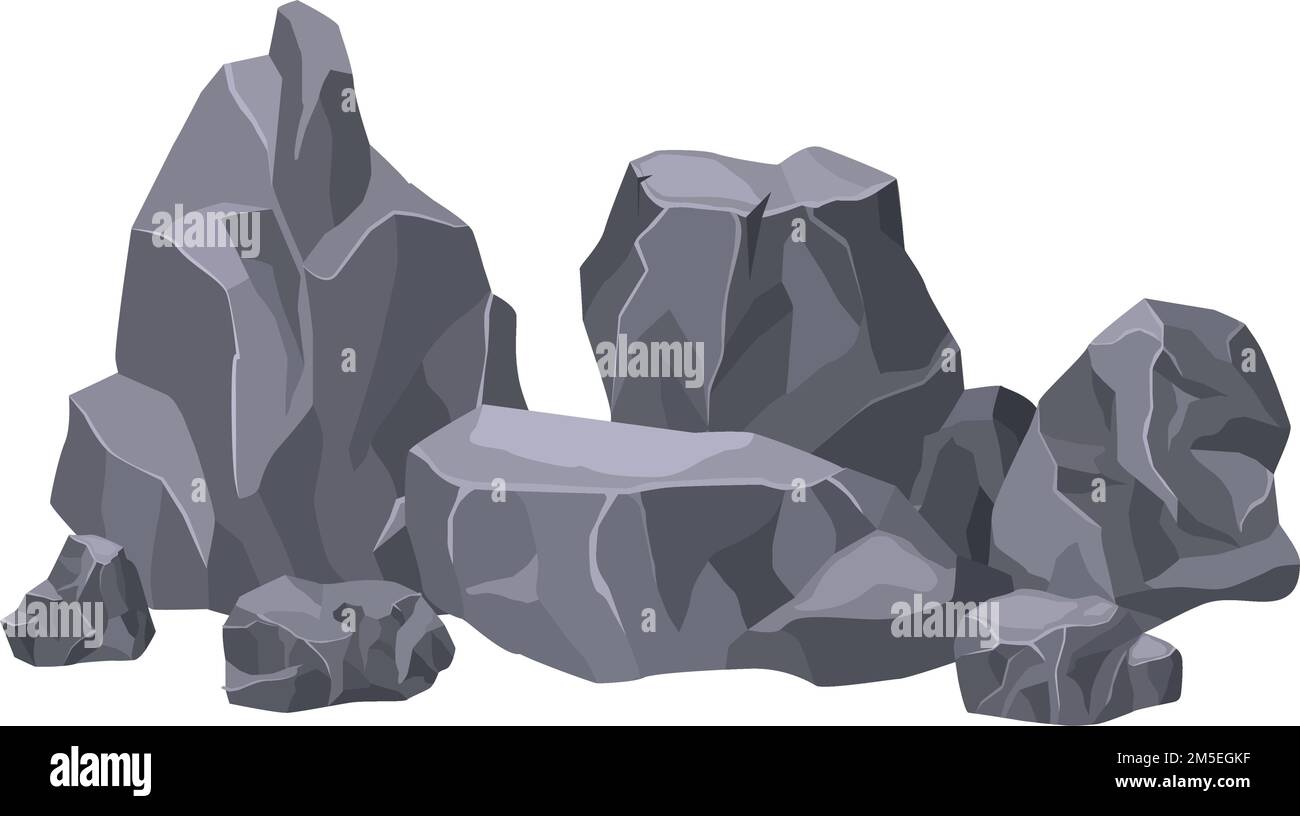 Structure en pierre naturelle. Pile de roche de paysage de dessin animé Illustration de Vecteur Structure en pierre naturelle. Pile de roche de paysage de dessin animé Illustration de Vecteur