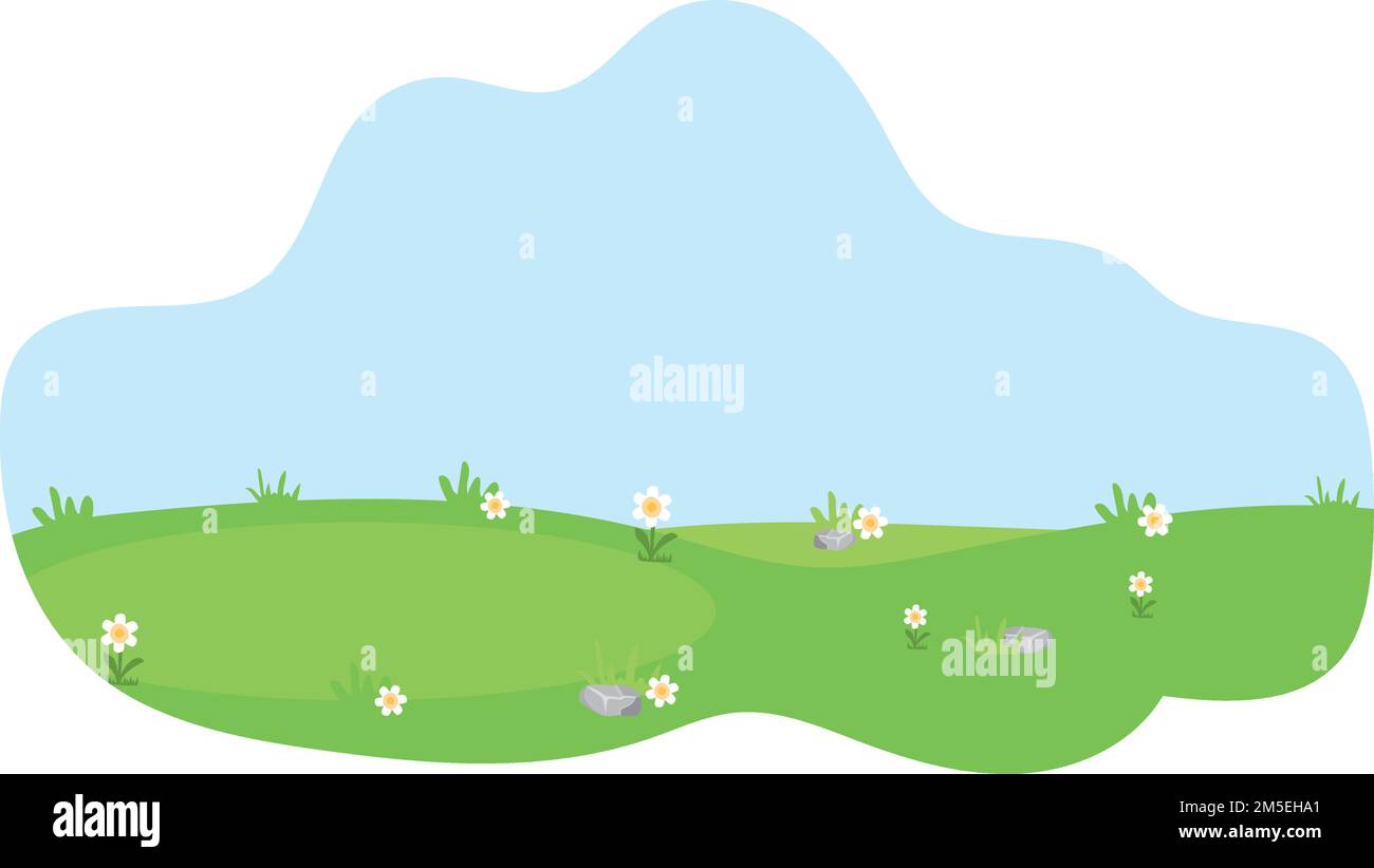 Arrière-plan de la scène de prairie d'été. Vide vert campagne nature Illustration de Vecteur