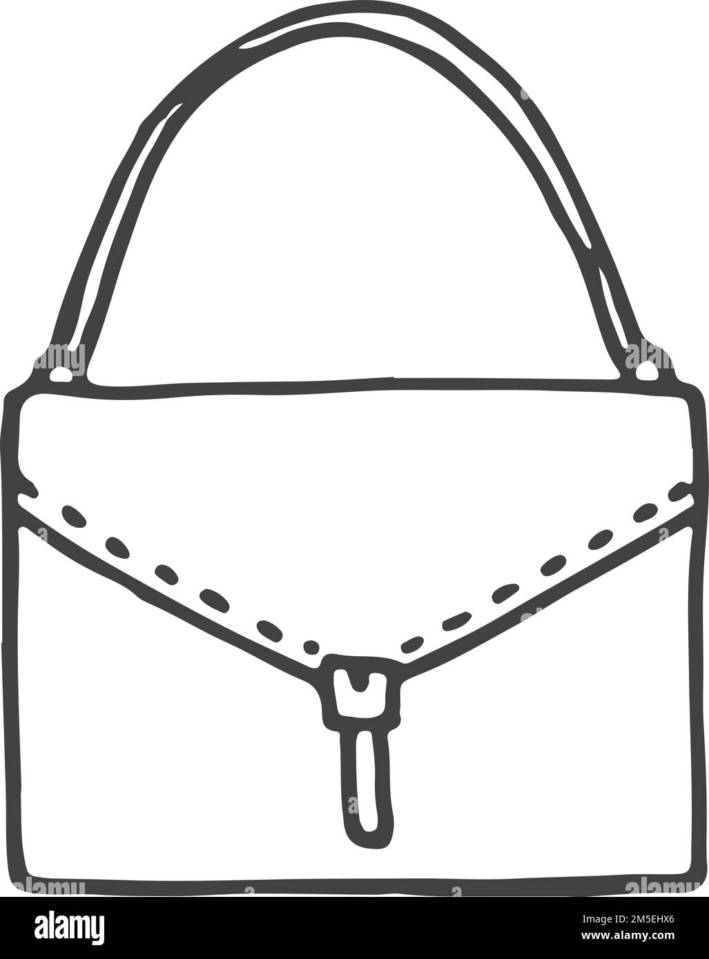 Icône de sac à main. Dessin d'un sac en cuir pour femme Illustration de Vecteur
