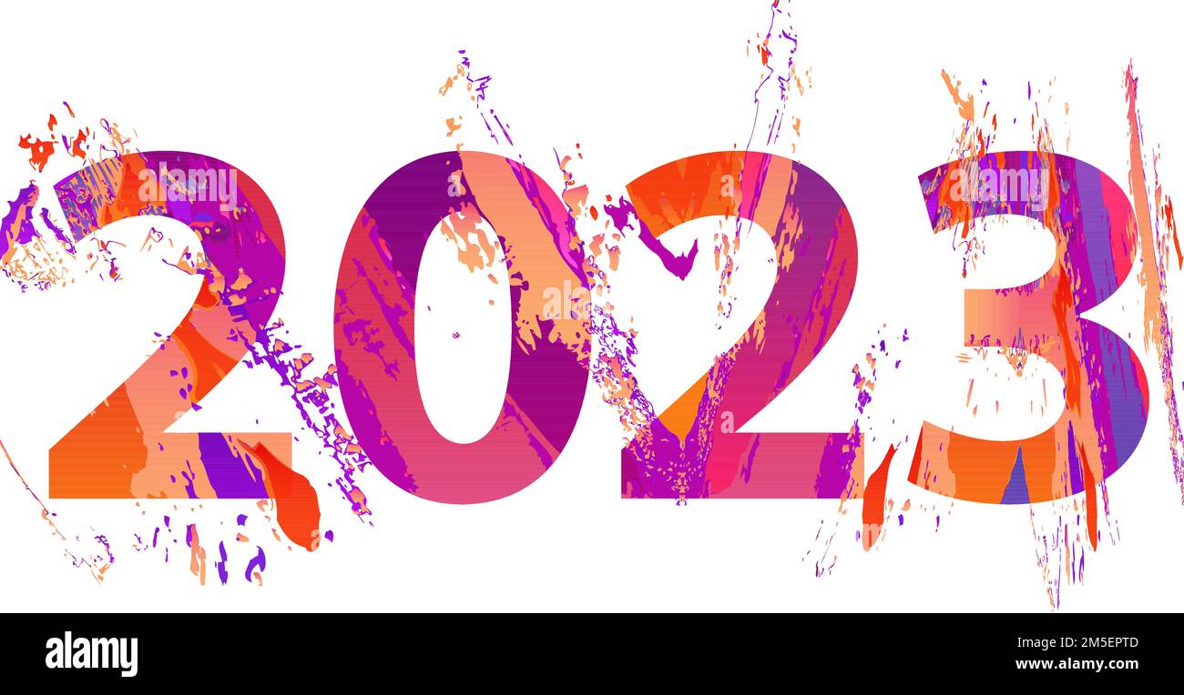 Élément de légende de l'année 2023 ou illustration de la carte de vœux Illustration de Vecteur