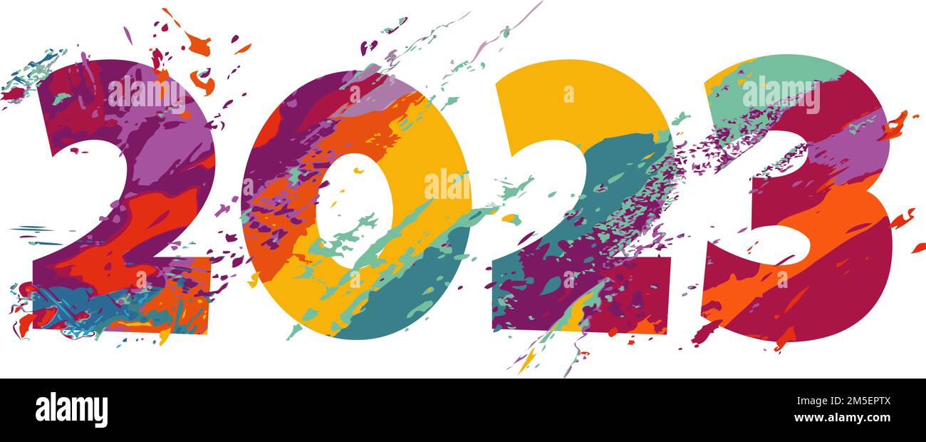 Élément de design de l'affiche nouvel an 2023 ou illustration de la carte de vœux Illustration de Vecteur