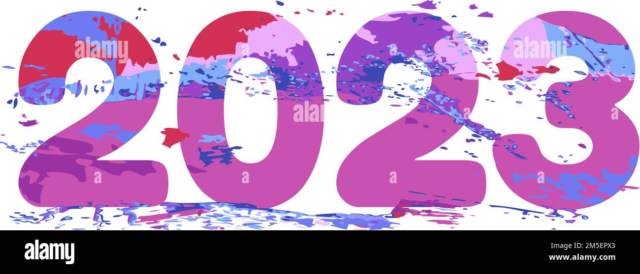 Élément de design de l'affiche nouvel an 2023 ou illustration de la carte de vœux Illustration de Vecteur