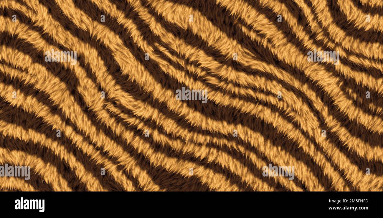 Doux et sans coutures motif sauvage africain safari à rayures de chat ou de tigre. Tapis à imprimé peau d'animal ou hiver confortable couleur orange doré réaliste Banque D'Images