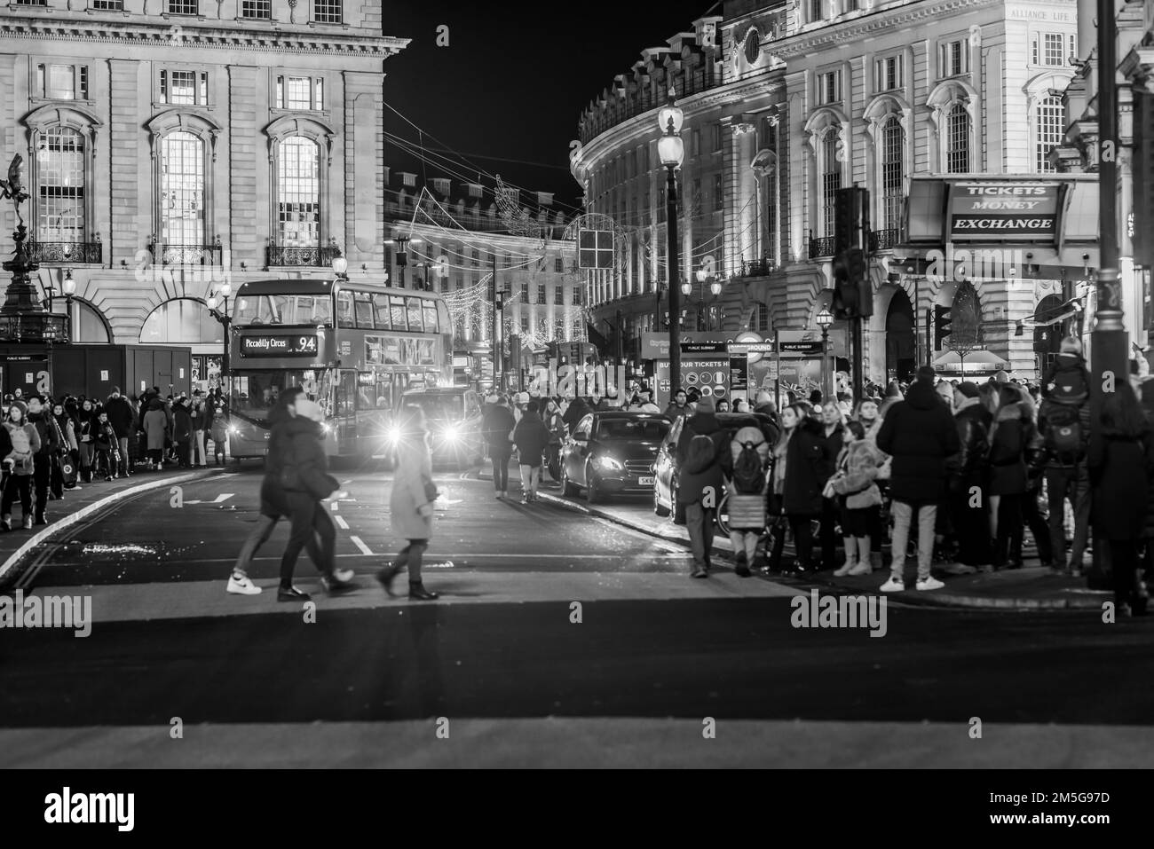 London Embankment et autour de Trafalgar Square à Noël Banque D'Images