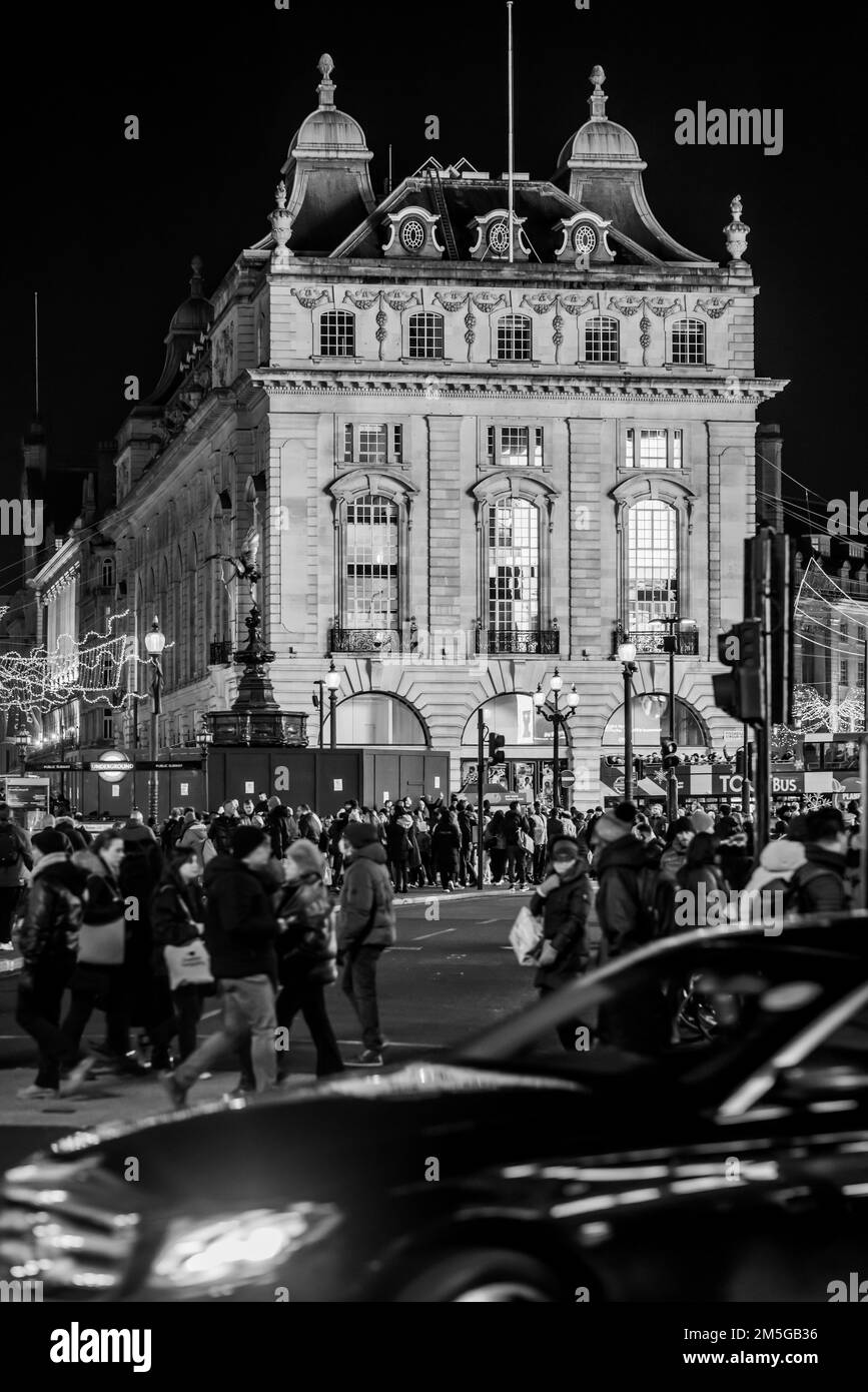 London Embankment et autour de Trafalgar Square à Noël Banque D'Images