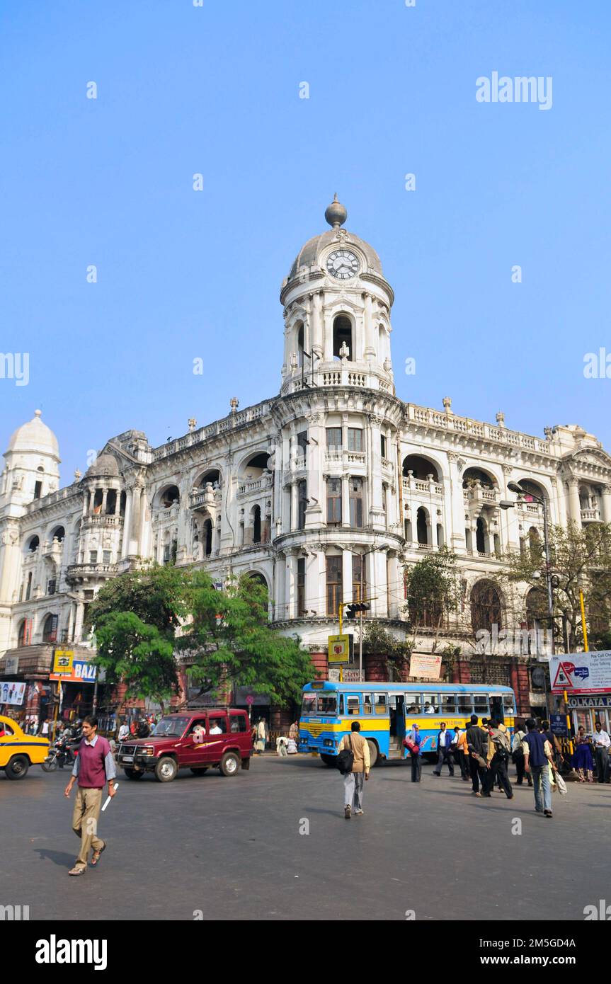 Le bâtiment métropolitain sur la route Chowringhee à Kolkata, en Inde. Banque D'Images