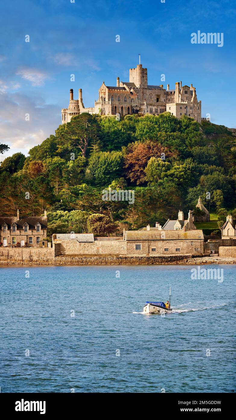 St Michael's Mount tidal Island, Mount's Bay, Cornwall, Angleterre, Royaume-Uni Banque D'Images