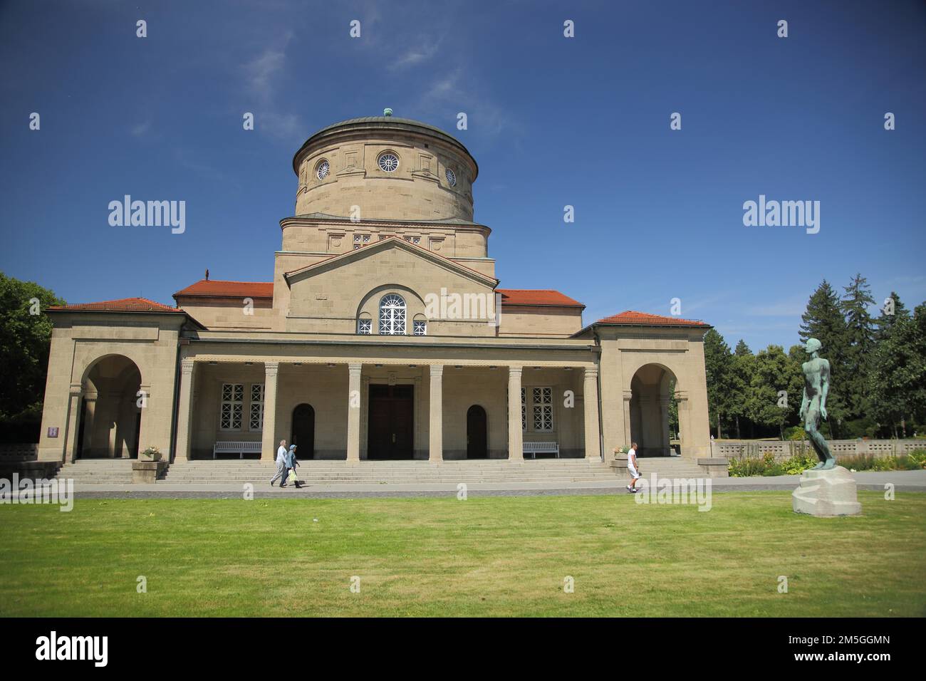 Bâtiment de la salle funéraire, crématorium dans le cimetière principal, Eckenheim, main, Francfort, Hesse, Allemagne Banque D'Images