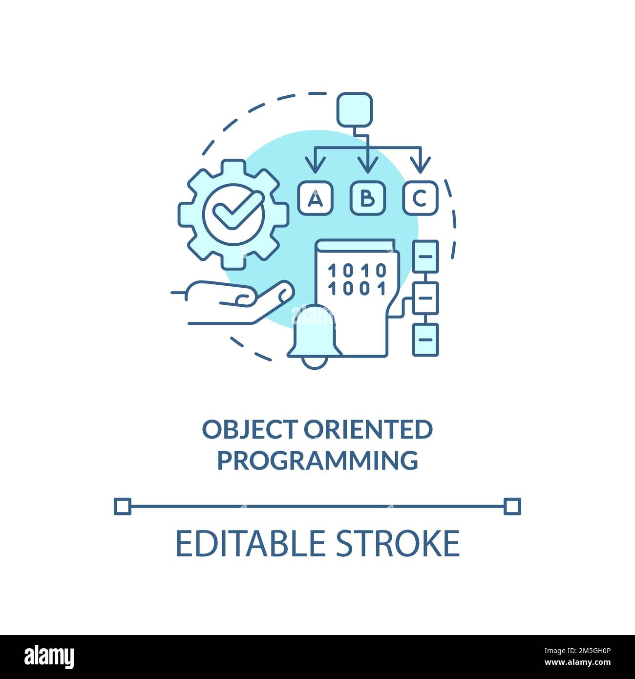 Icône de concept turquoise de programmation orientée objet Illustration de Vecteur