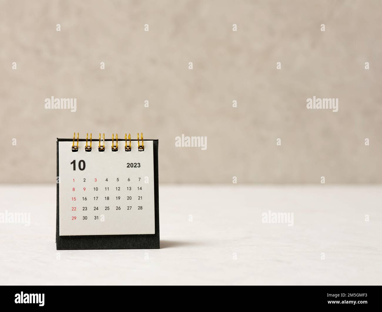 Calendrier d'octobre 2023 sur fond blanc Banque D'Images