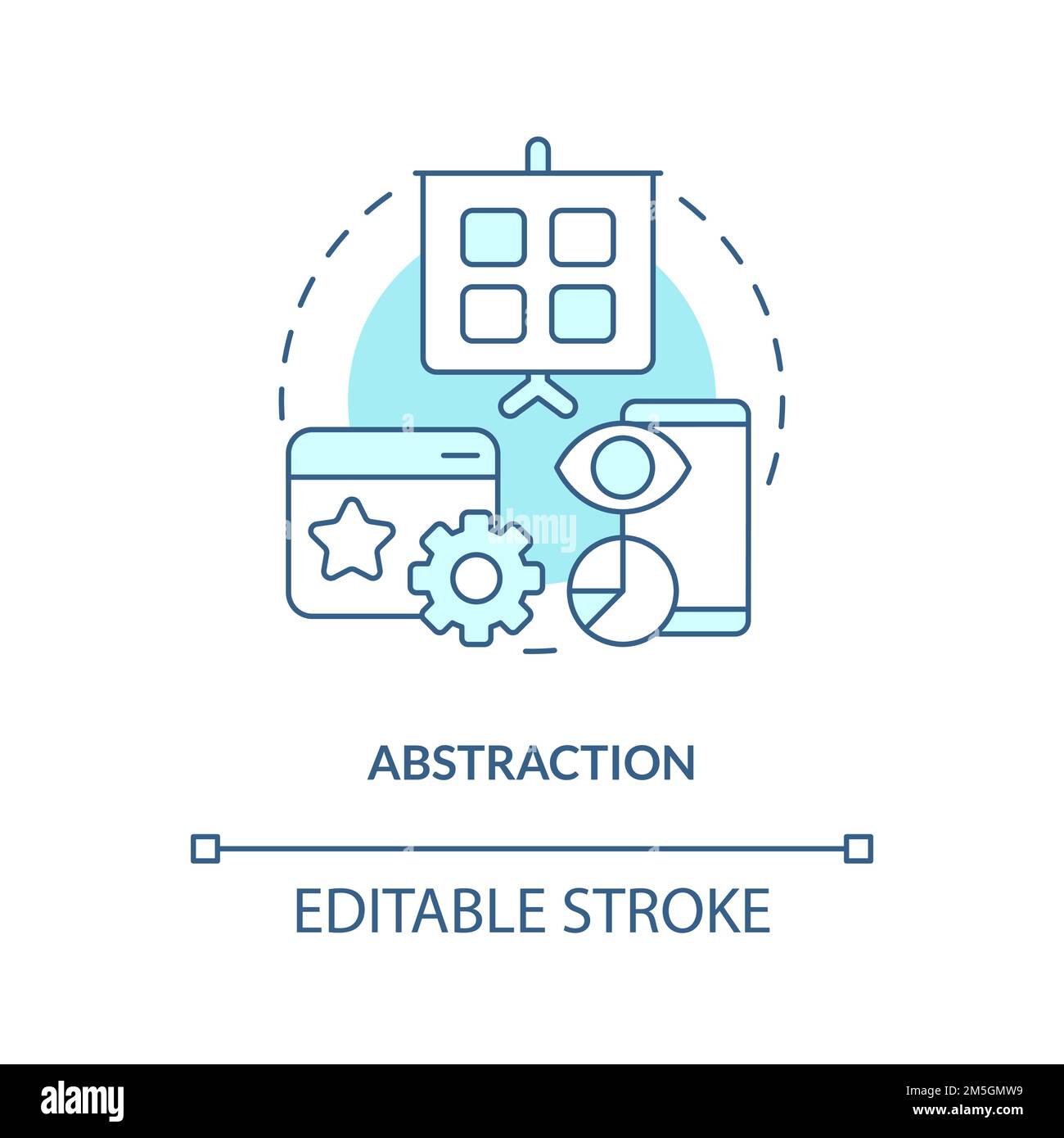 Icône de concept d'abstraction turquoise Illustration de Vecteur