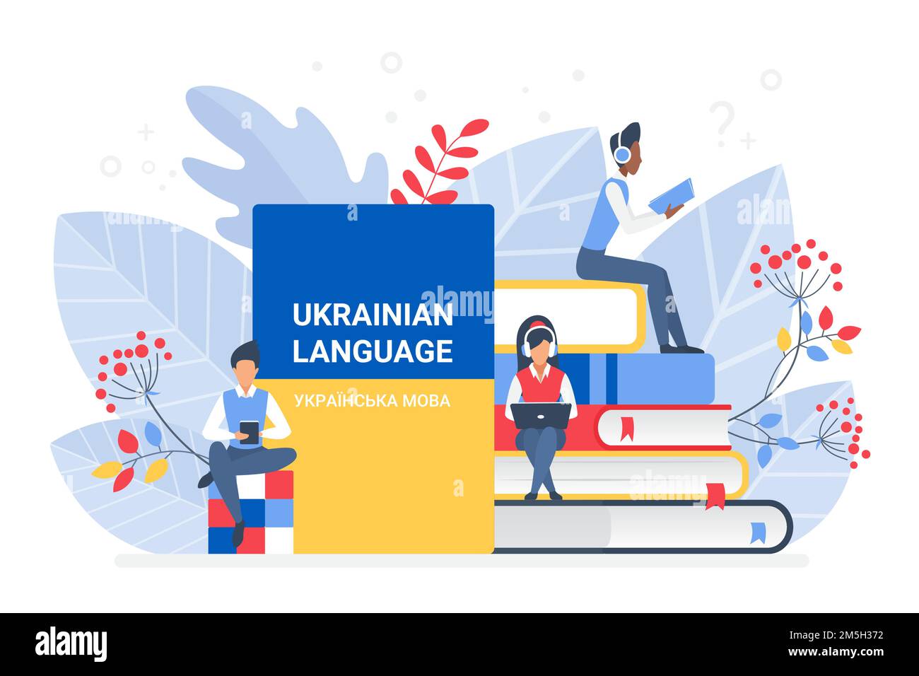 Cours de langue ukrainienne en ligne, école à distance ou concept universitaire Illustration de Vecteur
