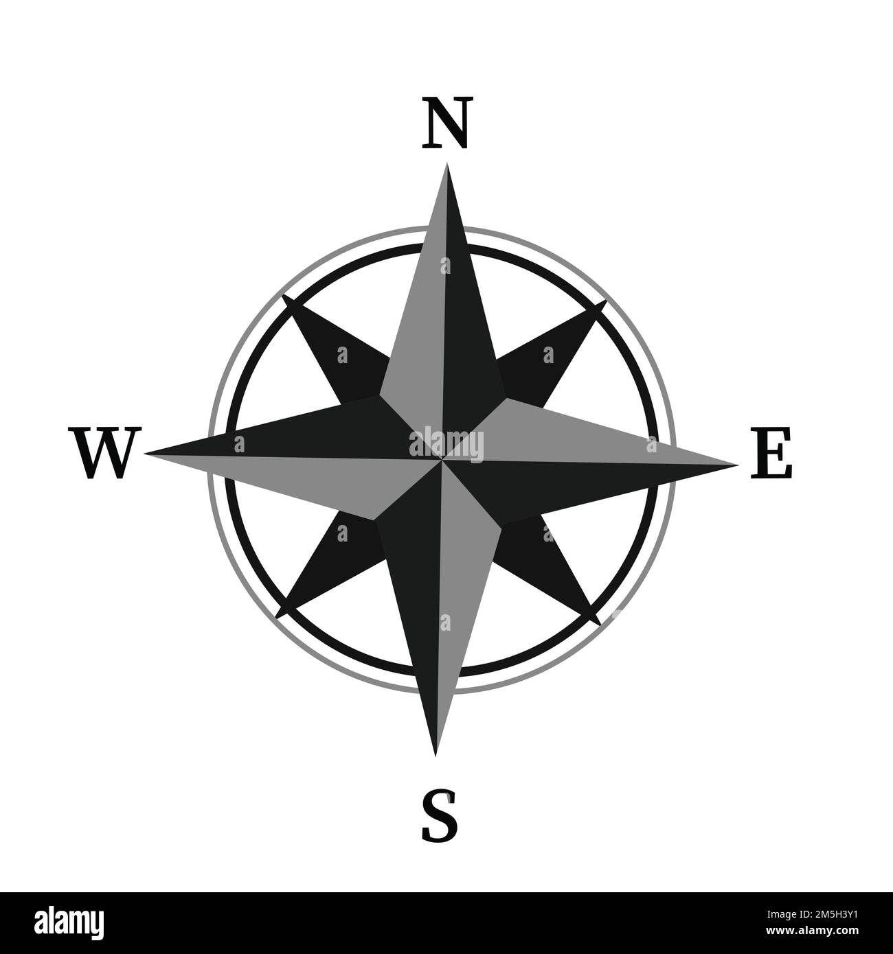 Rose vent avec des pôles. Symbole de compas nautique pour l'exploration géographique Illustration de Vecteur