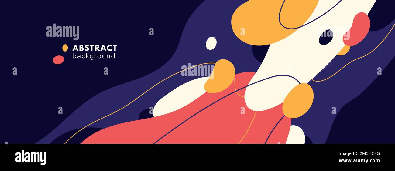 Arrière-plan de formes abstraites organiques modernes. Compositions de motifs liquides, formes de fusion, blob de mouvement. Modèle pour la conception, la bannière et les affiches. Illustration de Vecteur