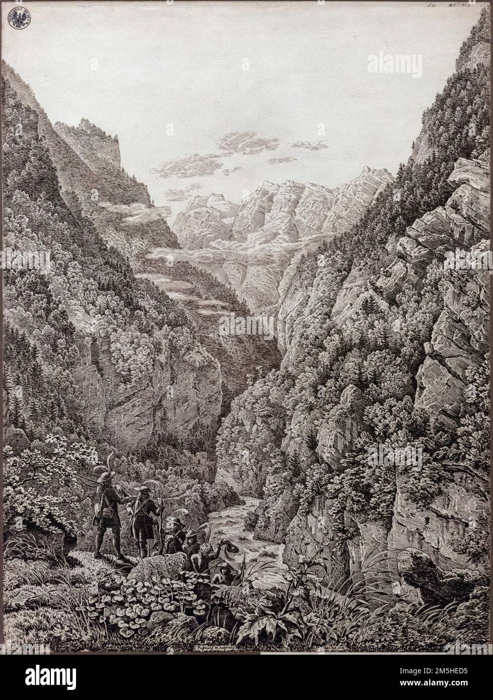 Karl Friedrich Schinkel (1781-1841), le col de Lueg près de Salzbourg, 1811. Passez Lueg BEI Salzburg. Staatliche Museen zu Berlin, Kupferstichkabinet. BR Banque D'Images