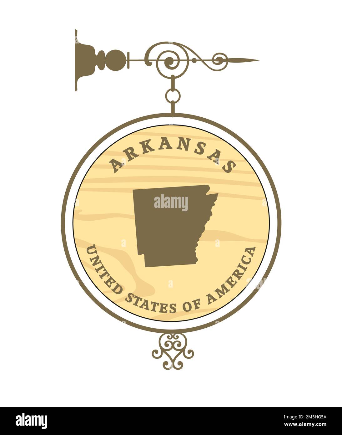 Étiquette vintage avec la carte de l'Arkansas, vector Illustration de Vecteur