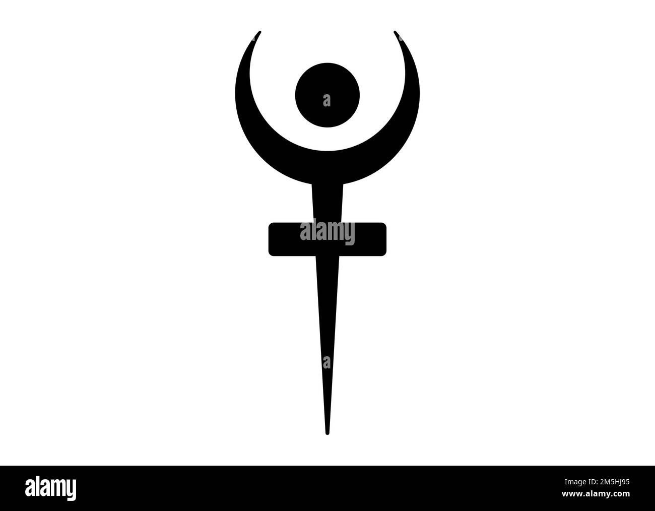 Hadès ou Astrologie Pluton Alphabet symbole, planète naine ou planetoïde. Signe hiéroglyphique mystique astrologique. Calendrier astrologique. Jyotisha. Hindouisme Illustration de Vecteur